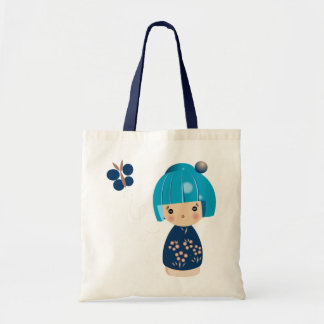 Blaue Kokeshi Dreiergruppe-Tasche Tragetasche