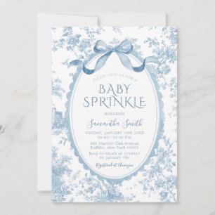 Blaue Kokette Chinoiserie Toile Mädchen Baby Sprin Einladung