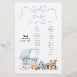 Blaue Kokette-Kinderwagen-Baby-Tiere-Spiel-Schild