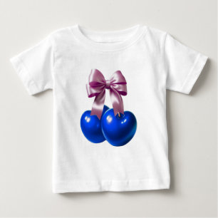 Blaue Koketten-Kirsch-Schleife-Ästhetik-Weiches Le Baby T-shirt