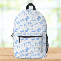 Blaue Koketten-Schleife mit individuellem Namen