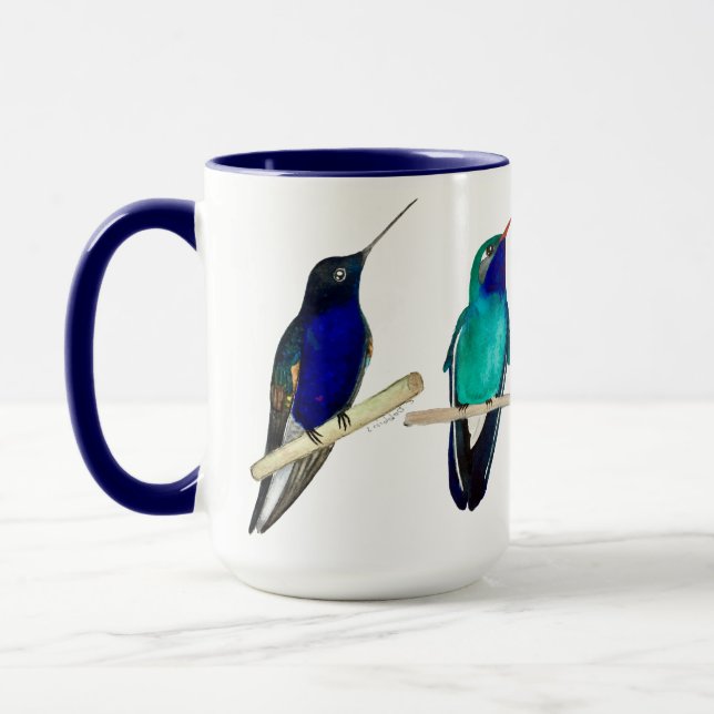 Blaue Kolibris-Tasse Tasse (Links)