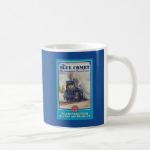 Blaue Kometen-Plakat-Tasse