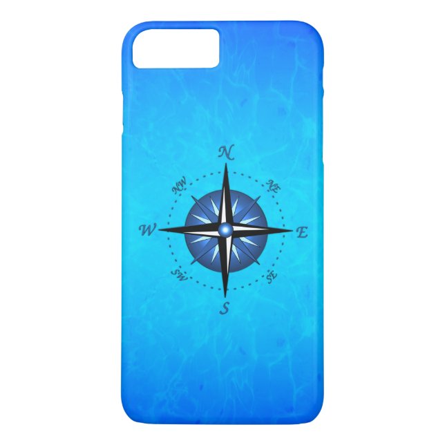 Blaue Kompassrose Case-Mate iPhone Hülle (Rückseite)