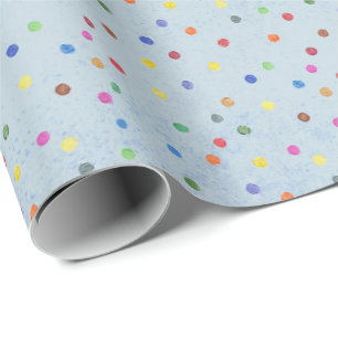 Blaue Konfetti-Geburtstagsfeier Geschenkpapier