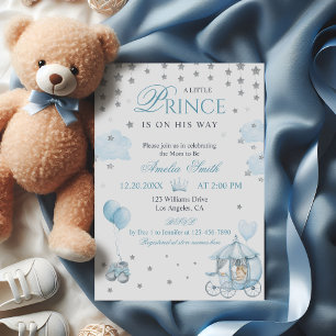 Blaue königliche Prinzen-Baby-Party-Einladung Kuts Einladung