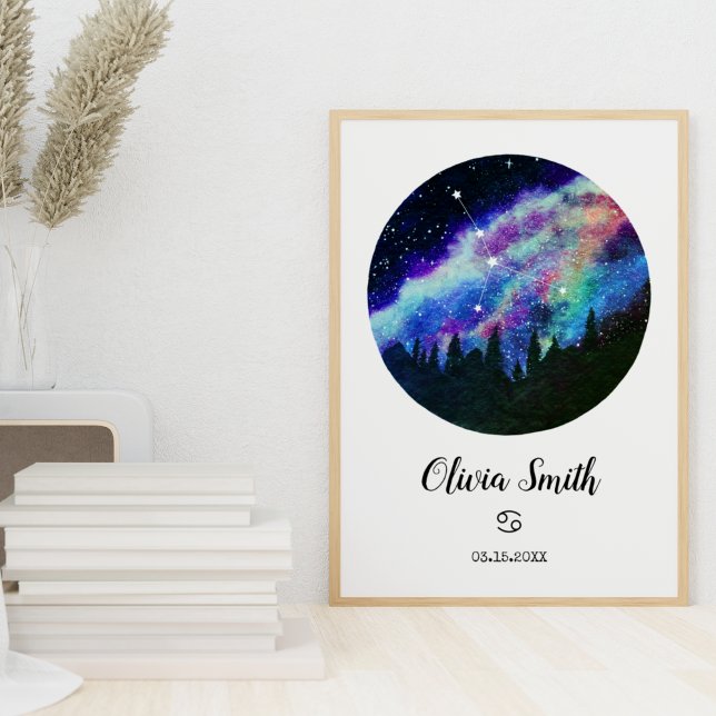 Blaue Konstellation Krebs Horoskop-Zeichen Geschen Poster (Von Creator hochgeladen)