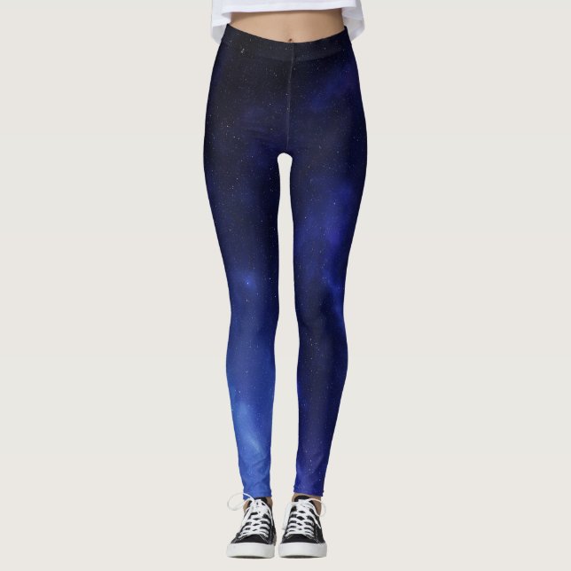 Blaue Konstellationen Leggings (Vorderseite)