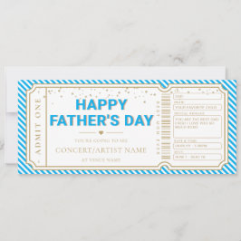 Blaue Konzert-Ticket-Geschenkgutschein-Karte zum V Einladung