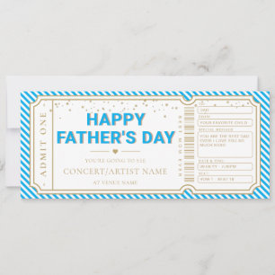 Blaue Konzert-Ticket-Geschenkgutschein-Karte zum V Einladung