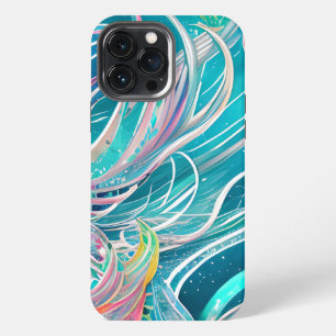 Blaue Korallen-Abstrakte Kunst am Strand iPhone 13 Pro Max Hülle
