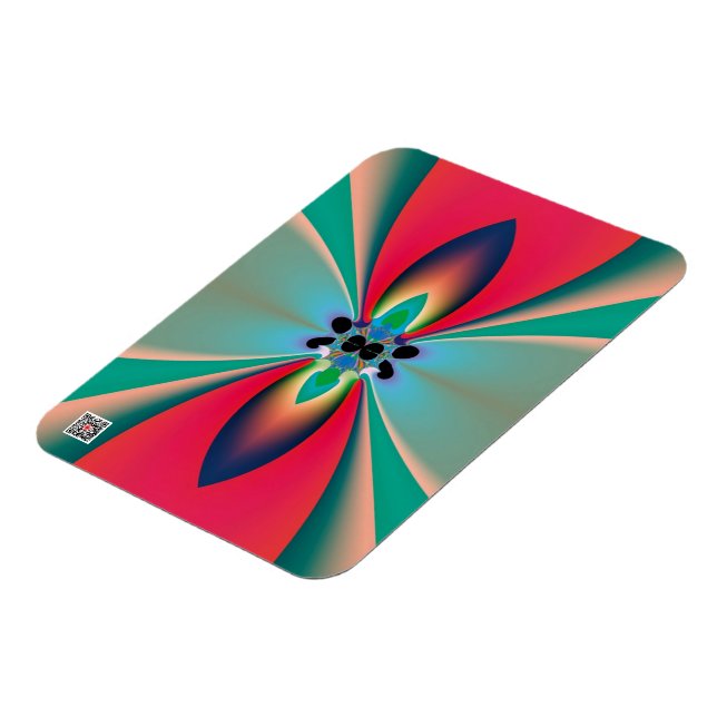 Blaue Korallen-Spiegel-Symmetrie-Abstrakte Kunst Magnet (Linke Seite)