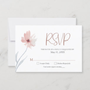 Blaue Korallenblüte Kupfer florale Geometrie RSVP Karte