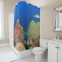 Blaue Korallenkoralle Kraken Duschvorhang