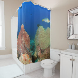 Blaue Korallenkoralle Kraken Duschvorhang