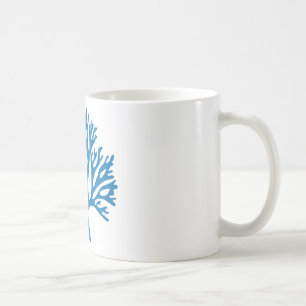 blaue korallenrote Silhouette Kaffeetasse