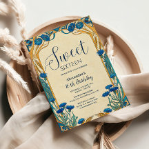 Blaue Kornblume Art Nouveau Sweet Sixteen