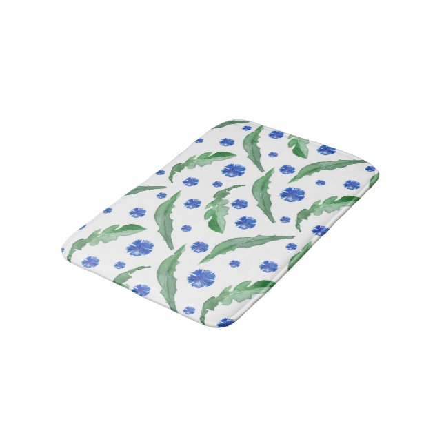 Blaue Kornblumen Badematte (Schrägansicht)