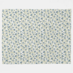 Blaue Kornblumen Hellgrün Fleece Blanket