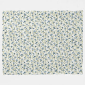 Blaue Kornblumen Hellgrün Fleece Blanket