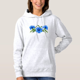 Blaue Kornblumen Hoodie
