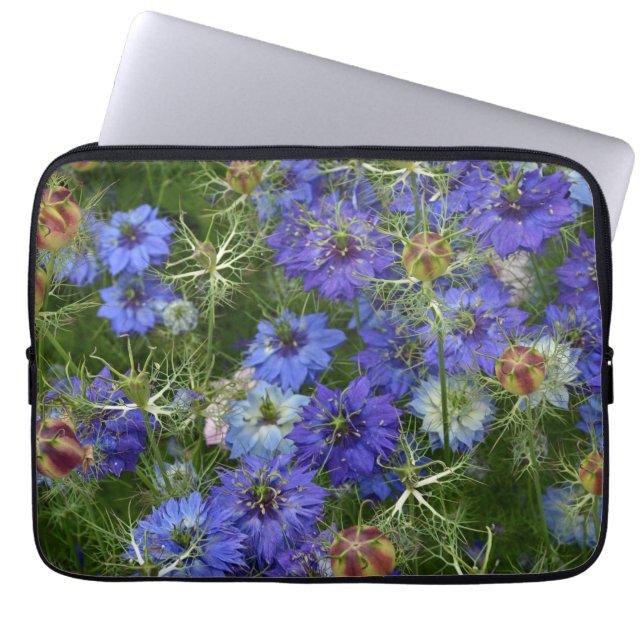 Blaue Kornblumen Laptopschutzhülle (Vorderseite)