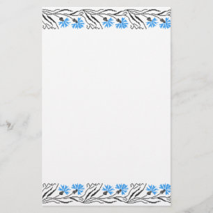 Blaue Kornblumen-Stickerei Flyer