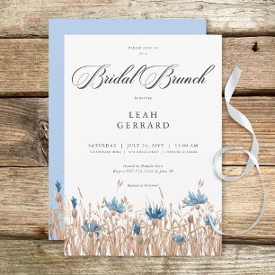 Blaue Kornblumen und Weißfeld-Bridal-Brunch Einladung