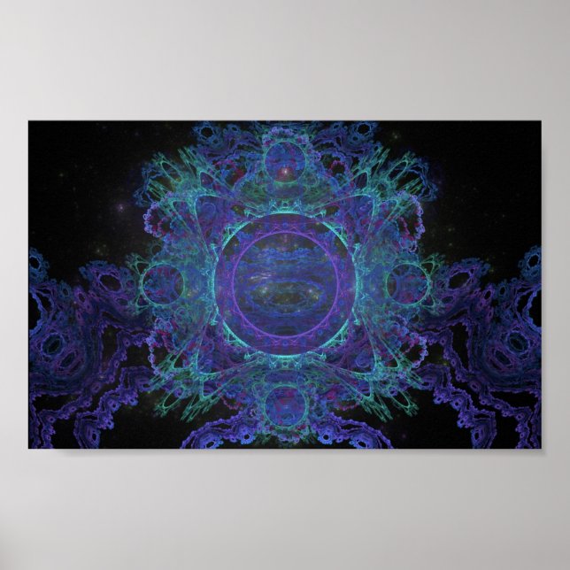 Blaue kosmische Blume, #1 Poster (Vorne)