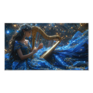 Blaue kosmische Lady Fotodruck