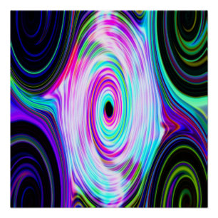 Blaue kosmische Rays 5 Swirl Perfektes Poster