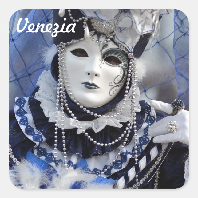 Blaue Kostüme Quadratischer Aufkleber (Vorderseite)