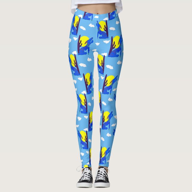 Blaue Koyoten-Leggings Leggings (Vorderseite)
