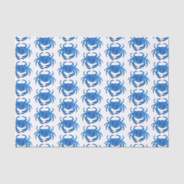 Blaue Krabbe Seaside Ocean Muster Seidenpapier