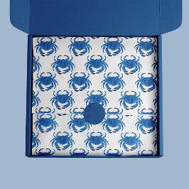 Blaue Krabbe Seaside Ocean Muster Seidenpapier