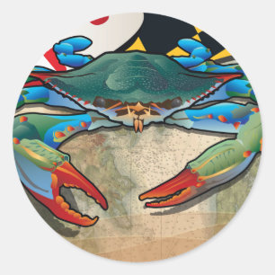 Blaue Krabbe von Maryland Runder Aufkleber
