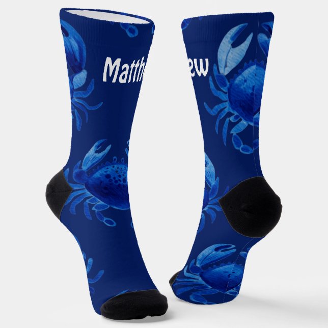Blaue Krabben Crew Socken (Gewinkelt)