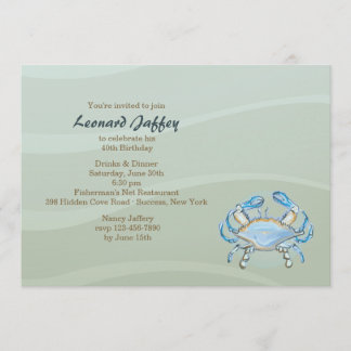 Blaue Krabben-Einladung Einladung
