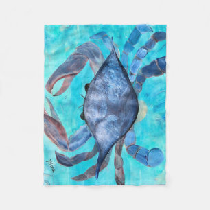 Blaue Krabben-Fleece-Wurfdecke Fleecedecke