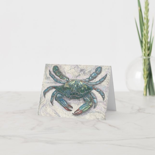 Blaue Krabben-Gruß-Karte Chesapeake Bays Karte (Vorderseite)