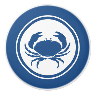 Blaue Krabben-Marinegeschöpf-Keramikgriff Keramikknauf