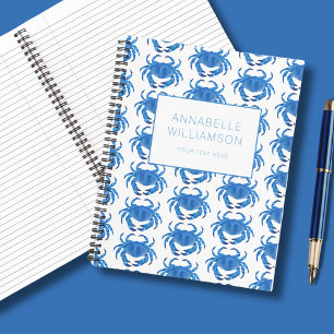 Blaue Krabben-Meeresmuster Notizbuch