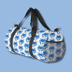 Blaue Krabben Muster Duffle Bag
