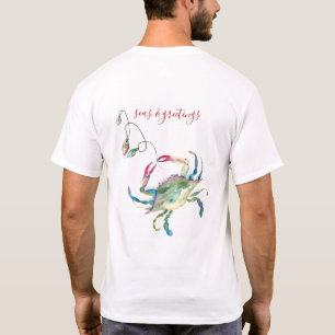 Blaue-Krabben-Strand-Weihnachts-T-Shirts T-Shirt