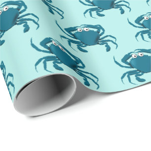 Blaue Krabbenstrand-Geschenkverpackungspapier Geschenkpapier