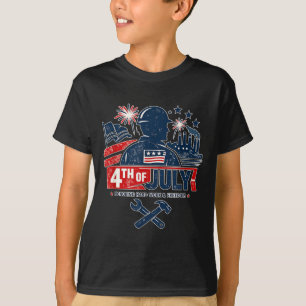 Blaue-Kragen 4. Juli Amerikanischer Arbeiter Patri T-Shirt