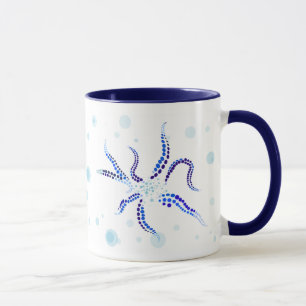 Blaue Kraken-Garten-Tasse Tasse