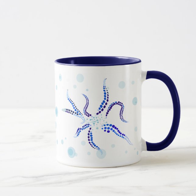 Blaue Kraken-Garten-Tasse Tasse (Rechts)