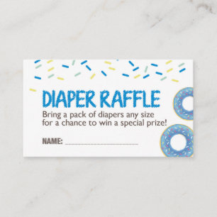 Blaue Krapfen-Windelraffle-Karte Begleitkarte