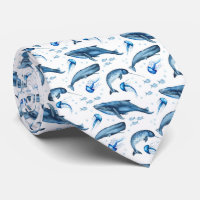 Blaue Krawatte der Aquarell-Marinetier-|